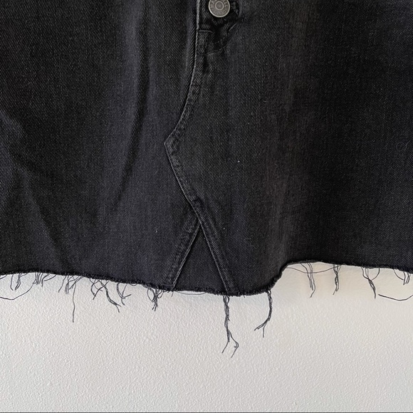 Madewell Rigid Denim A-Line Mini Skirt Lunar Black Wash Button-Front Edition-24 - Picture 7 of 12